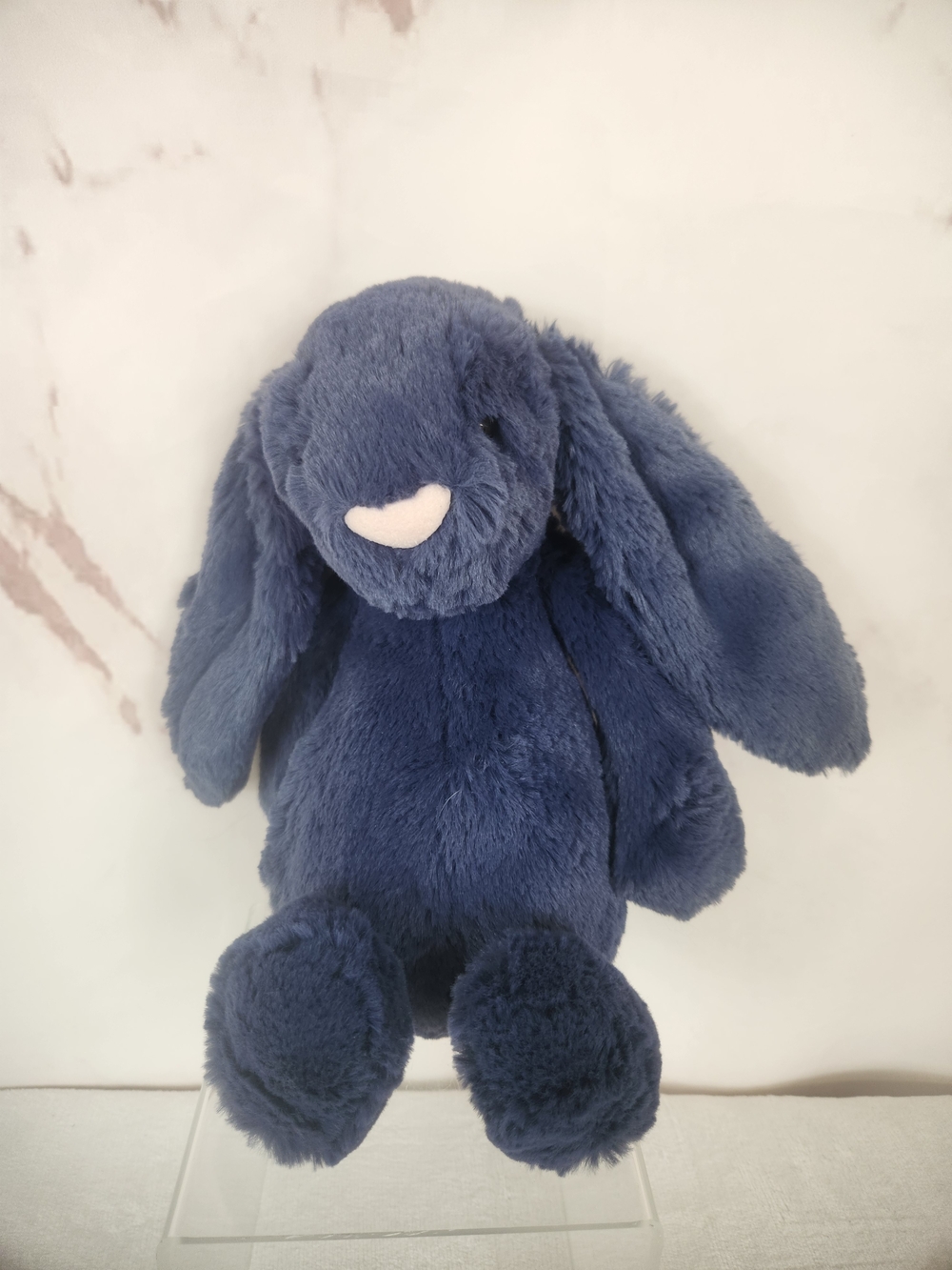 Rare Discontinued Jellycat "Bashful" Navy Blue Floppy-Eared Plush Bunny
